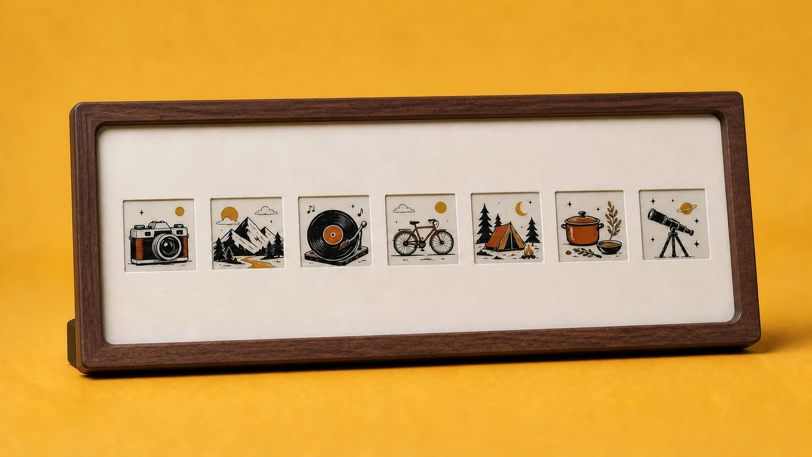 InkTimber showing seven original retro adventure characters